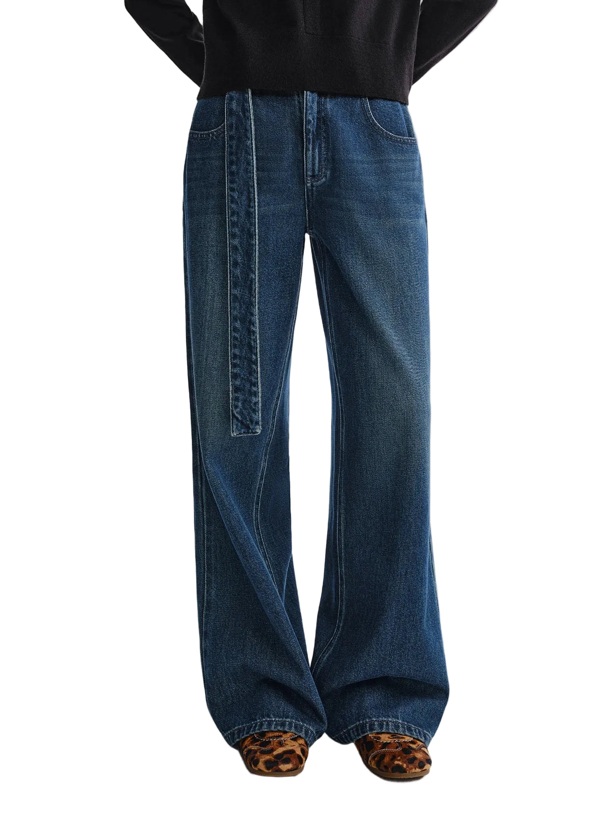 Plus Size Wide Leg Denim Jeans - High Waist Winter Fashion