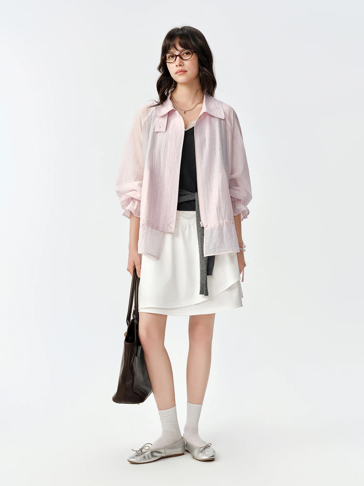 Women's Pink Lyocell Shirt Jacket | Slim Fit Sun Protection Outerwear