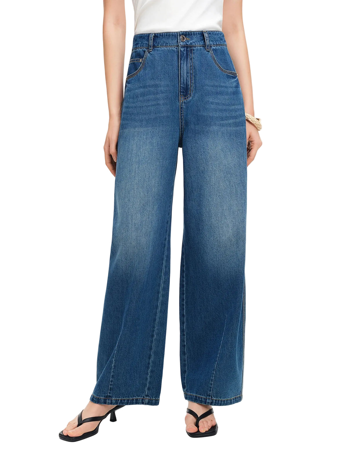 Women's Hemp Blend Barrel Leg Jeans - Relaxed Y2K Horseshoe Pants